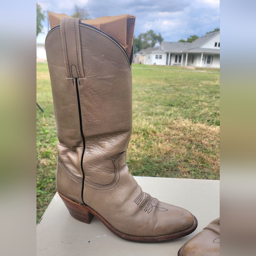 Frye Western Leather Boots HOST PICK Stacked Heel Men's Size 10 1/2 D USA - Picture 4 of 10